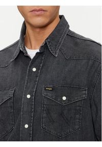 Wrangler Koszula jeansowa 112350571 Czarny Regular Fit. Kolor: czarny. Materiał: bawełna #5