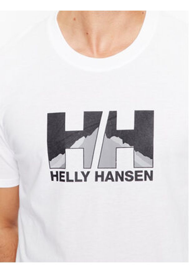Helly Hansen T-Shirt Nord Graphic 62978 Biały Regular Fit. Kolor: biały. Materiał: bawełna