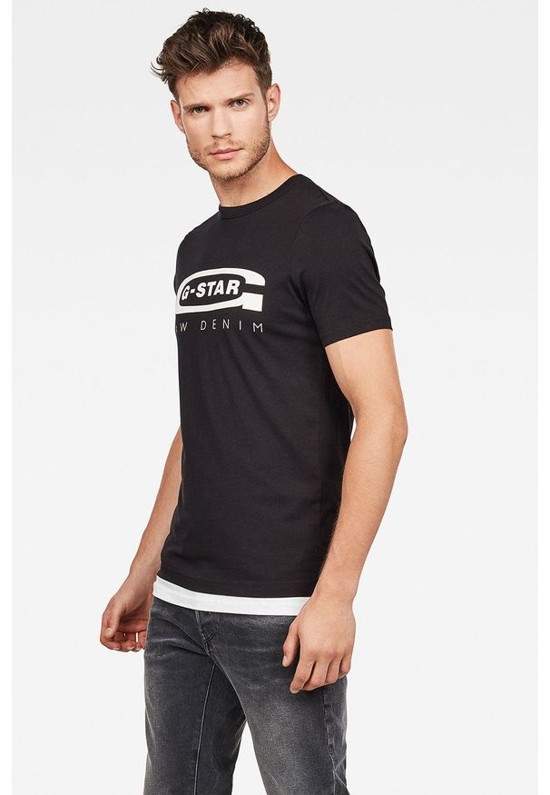 G-Star RAW - G-Star Raw - T-shirt. Kolor: czarny. Wzór: nadruk