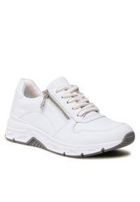 Sneakersy Rieker 48134-81 White. Kolor: biały. Materiał: skóra