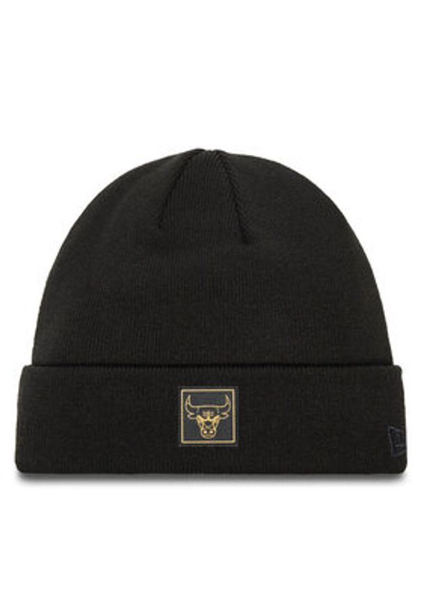 New Era Czapka Chicago Bulls Metallic Badge Cuff Knit 60424828 Czarny. Kolor: czarny. Materiał: materiał, akryl