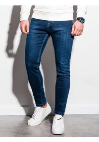 Ombre Clothing - Spodnie męskie jeansowe P942 - niebieskie - XXL. Kolor: niebieski. Materiał: jeans. Styl: klasyczny #3