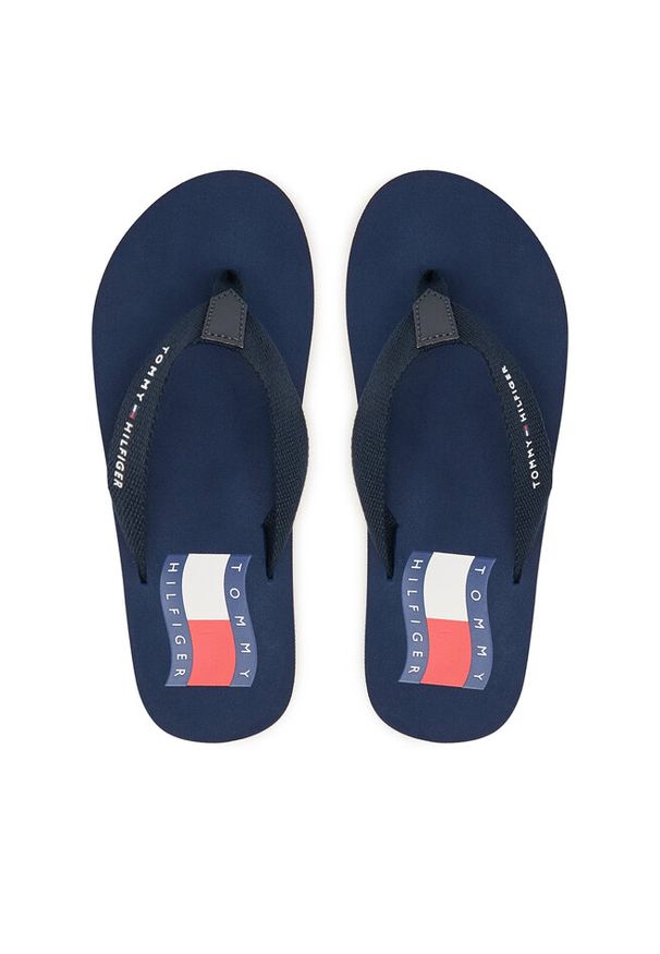 TOMMY HILFIGER - Klapki Tommy Hilfiger. Kolor: niebieski