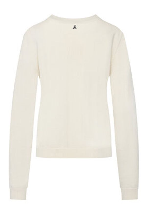 Patrizia Pepe Sweter 2K0363/KM36-W405 Écru Regular Fit. Kolor: kremowy. Materiał: wełna