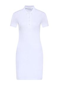 Lacoste Sukienka codzienna EF5473 Biały Slim Fit. Okazja: na co dzień. Kolor: biały. Materiał: bawełna. Typ sukienki: proste. Styl: casual #6