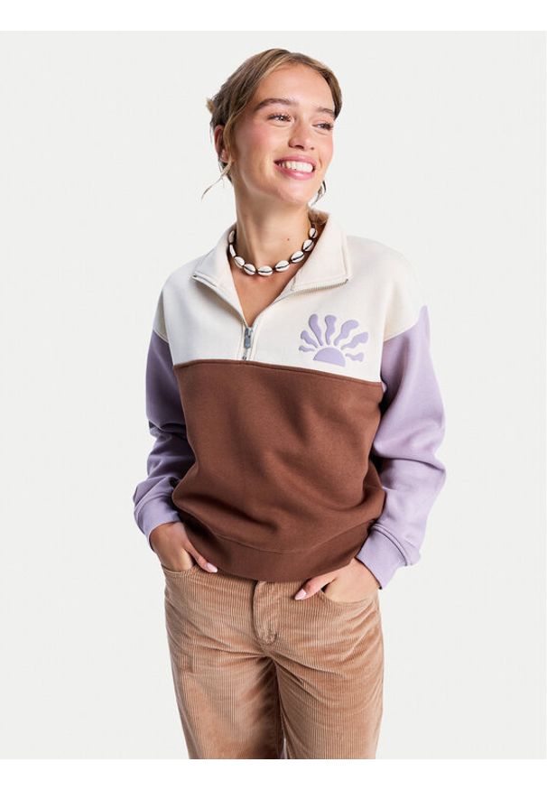 Roxy Bluza View Point Block ERJFT05014 Kolorowy Regular Fit. Materiał: bawełna. Wzór: kolorowy