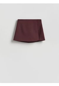 Reserved - Spódnico-szorty z dodatkiem wiskozy - bordowy. Kolor: czerwony. Materiał: wiskoza. Wzór: gładki