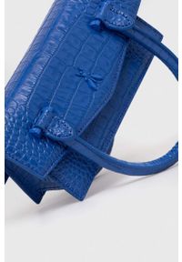 Patrizia Pepe torebka skórzana kolor niebieski. Kolor: niebieski. Materiał: skórzane #6