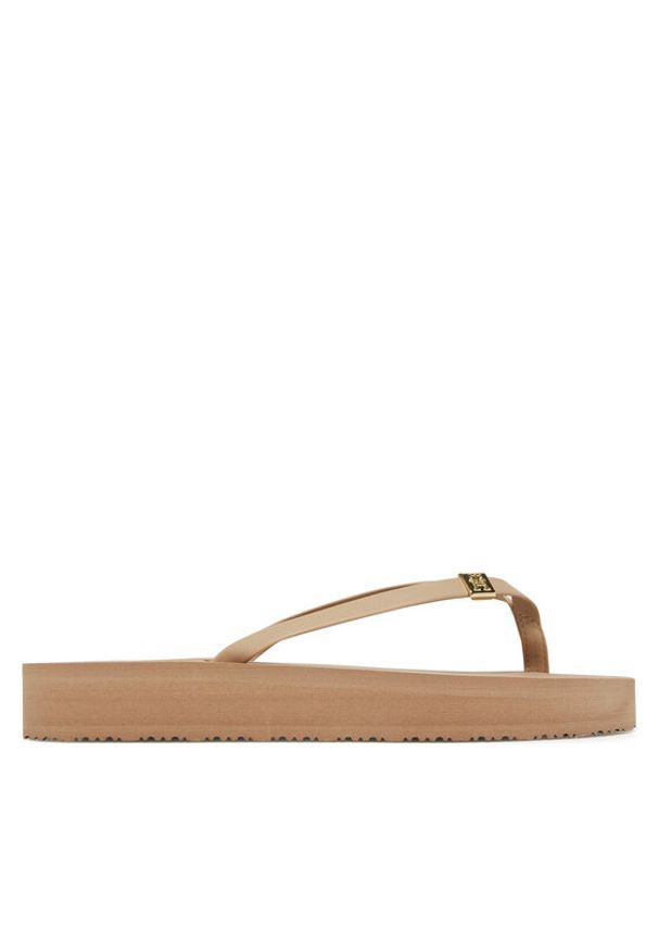 TOMMY HILFIGER - Tommy Hilfiger Japonki Elevated Chic Beach Sandal FW0FW08523 Beżowy. Kolor: beżowy. Materiał: skóra