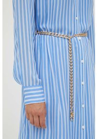 MICHAEL Michael Kors sukienka z domieszką jedwabiu kolor niebieski mini oversize. Kolor: niebieski. Materiał: jedwab. Typ sukienki: oversize. Długość: mini #5