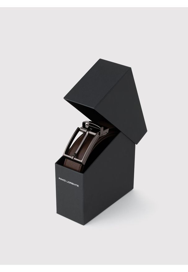 Pako Lorente - PAKO LORENTE – Dwustronny skórzany pasek męski. Materiał: skóra