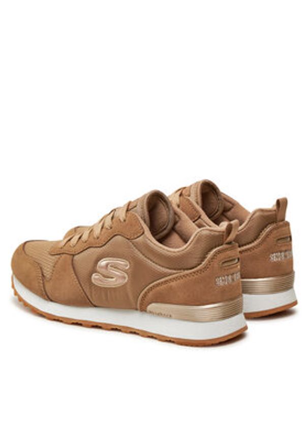 skechers - Skechers Sneakersy 111/TAN Brązowy. Kolor: brązowy. Materiał: zamsz, skóra