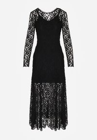 Renee - Czarna Elegancka Sukienka z Koronki z Odkrytymi Plecami Lilafera. Okazja: na co dzień. Typ kołnierza: dekolt na plecach. Kolor: czarny. Materiał: koronka. Długość rękawa: na ramiączkach. Wzór: koronka. Styl: elegancki #7