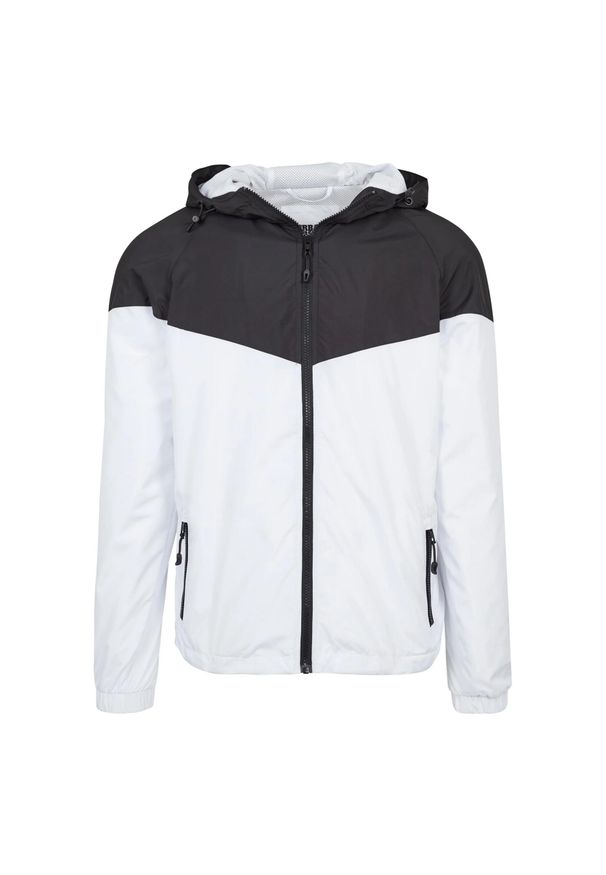 Urban Classics - Męska Dwukolorowa Wiatrówka Tech Windrunner. Kolor: biały, wielokolorowy, czarny