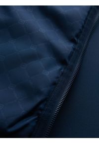 Ombre Clothing - Kurtka męska bomberka z pikowanym wzorem – granatowa V2 - Rozmiar: XL. Typ kołnierza: kołnierzyk stójkowy. Kolor: niebieski. Materiał: syntetyk, poliester, materiał. Wzór: aplikacja, nadruk. Styl: sportowy, elegancki #6
