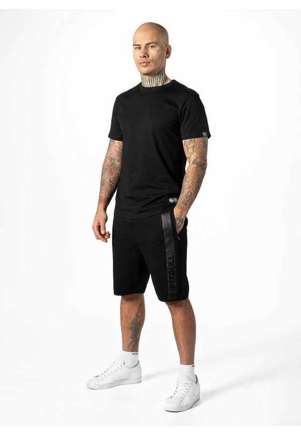 PITBULL - Spodenki sportowe męskie Pitbull West Coast Saturn. Kolor: czarny. Materiał: dresówka