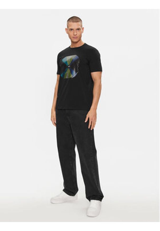 Armani Exchange T-Shirt 3DZTJK ZJE6Z 1200 Czarny Regular Fit. Kolor: czarny. Materiał: bawełna