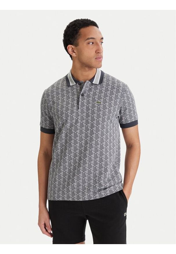 Lacoste Polo DH1417 Szary Classic Fit. Typ kołnierza: polo. Kolor: szary. Materiał: syntetyk, bawełna
