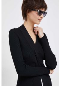 Sisley sweter damski kolor czarny lekki. Kolor: czarny. Materiał: dzianina. Długość rękawa: długi rękaw. Długość: długie #2