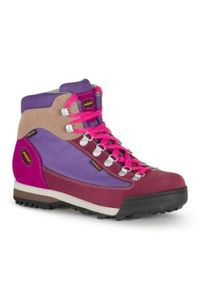 Buty trekkingowe Aku Ultralight 36520589 różowe. Zapięcie: sznurówki. Kolor: różowy. Materiał: guma, skóra, materiał. Szerokość cholewki: normalna. Wzór: kolorowy. Styl: klasyczny, sportowy