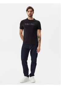 Calvin Klein T-Shirt Satin Bonded Logo K10K114162 Czarny Regular Fit. Kolor: czarny. Materiał: bawełna