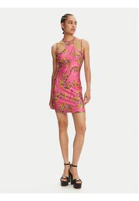 Versace Jeans Couture Sukienka koktajlowa 78HAO914 Różowy Slim Fit. Kolor: różowy. Materiał: syntetyk. Styl: wizytowy
