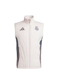 Adidas - Bezrękawnik Real Madrid Winterized. Kolor: fioletowy, brązowy, wielokolorowy, szary. Materiał: materiał. Długość rękawa: bez rękawów. Sport: piłka nożna