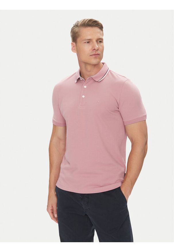 Pierre Cardin Polo C5 21374.2112 Różowy Regular Fit. Typ kołnierza: polo. Kolor: różowy. Materiał: bawełna