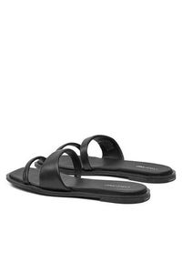 Calvin Klein Klapki Flat Slide Lth HW0HW02071 Czarny. Kolor: czarny. Materiał: skóra