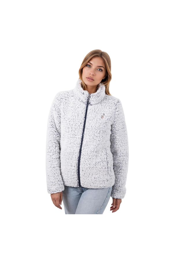 Aulp - Polar damski AULP CAIRO termiczny miękki rozpinany z kieszeniami. Kolor: niebieski. Materiał: polar. Sport: turystyka piesza
