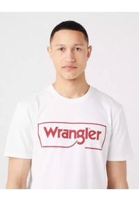 Wrangler - WRANGLER FRAME LOGO TEE MĘSKI T-SHIRT KOSZULKA NADRUK W70JD3989. Wzór: nadruk