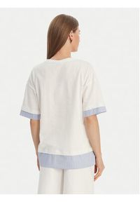 Luisa Spagnoli T-Shirt Baiadera 543155 Biały Regular Fit. Kolor: biały. Materiał: bawełna #2