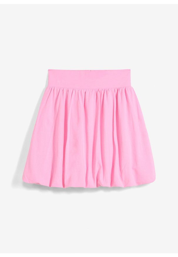 bonprix - Spódnica bombka z elastycznego materiału z bawełną. Kolor: różowy. Materiał: bawełna, materiał. Styl: elegancki