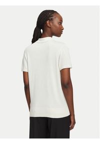 Calvin Klein Polo LV044G311G Kremowy Slim Fit. Typ kołnierza: polo. Kolor: kremowy. Materiał: wiskoza #2