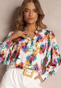 Renee - Biała Koszula z Szerokim Rękawem i Kołnierzykiem Marceline. Kolor: biały. Styl: klasyczny