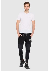 EA7 Emporio Armani - EA7 Biały t-shirt męski z małym szarym logo, Rozmiar L. Kolor: biały #4