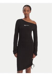 Karl Lagerfeld Jeans Sukienka codzienna B1W13045 Czarny Slim Fit. Okazja: na co dzień. Kolor: czarny. Materiał: wiskoza. Typ sukienki: proste. Styl: casual #1