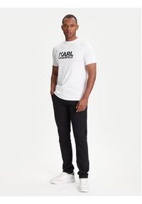 Karl Lagerfeld - KARL LAGERFELD T-Shirt 755087 553235 Biały Regular Fit. Typ kołnierza: dekolt w karo. Kolor: biały. Materiał: bawełna #5