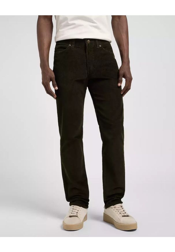Lee - MESKIE SPODNIE MATERIALOWE LEE SLIM FIT MVP OLIVE NIGHT 112370601