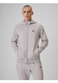 4f - 4F Bluza dresowa regular z kapturem męska - szara XXL. Okazja: na co dzień. Typ kołnierza: kaptur. Kolor: szary. Materiał: dresówka. Styl: casual #1