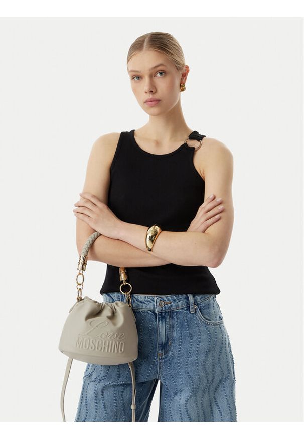 Love Moschino - LOVE MOSCHINO Torebka JC4220PP0OKA0101 Szary. Kolor: szary. Materiał: skórzane