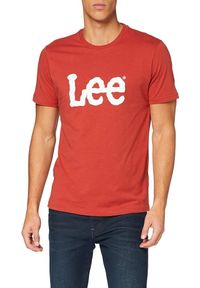 Lee - MĘSKI T-SHIRT LEE WOBBLY LOGO TEE RED OCHRE L65QAIOE 112116132