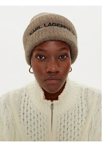 Karl Lagerfeld - KARL LAGERFELD Czapka 246W3411 Beżowy. Kolor: beżowy. Materiał: wełna #5