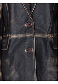Remain Marynarka Washed Leather Boxy RM2043 Brązowy Regular Fit. Kolor: brązowy. Materiał: skóra #6