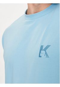 Karl Lagerfeld - KARL LAGERFELD T-Shirt 755890 542221 Błękitny Regular Fit. Typ kołnierza: dekolt w karo. Kolor: niebieski. Materiał: bawełna #5