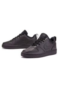 Buty Nike Court Borough Low 2 BQ5448-001 - czarne. Kolor: czarny. Materiał: materiał, skóra, guma. Szerokość cholewki: normalna. Model: Nike Court #1