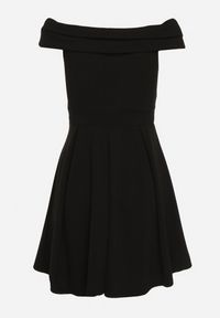 Born2be - Czarna Sukienka z Hiszpańskim Dekoltem o Rozkloszowanym Fasonie Vilenia. Okazja: na co dzień. Kolor: czarny. Typ sukienki: rozkloszowane. Styl: elegancki, casual #6