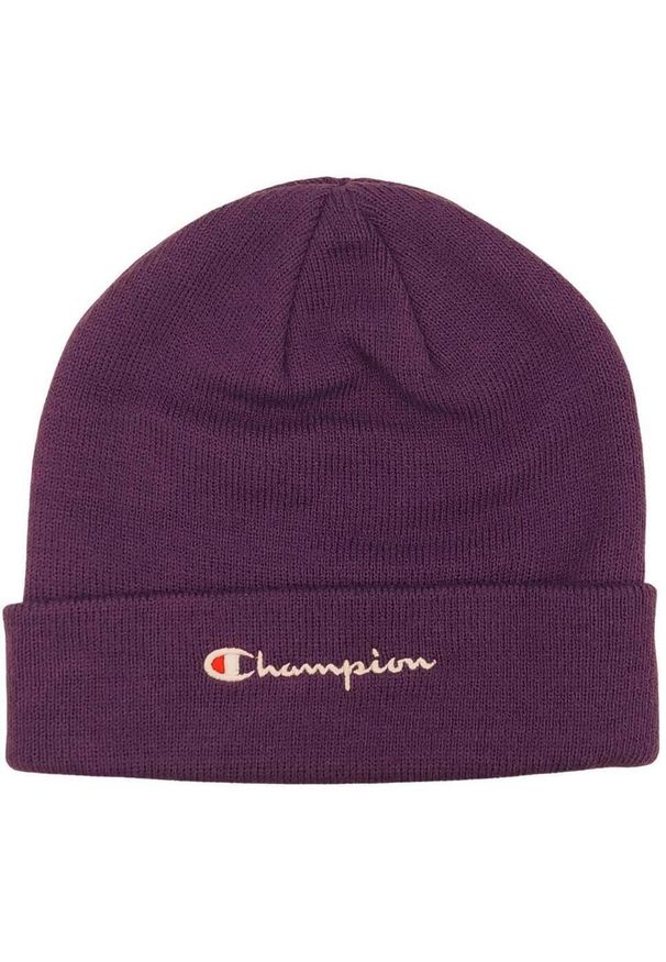 Champion - Czapka Z Haftowanym Logo. Kolor: fioletowy. Wzór: haft