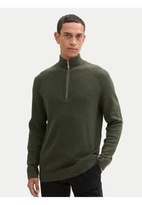 Tom Tailor Sweter 1042454 Zielony Regular Fit. Kolor: zielony. Materiał: bawełna