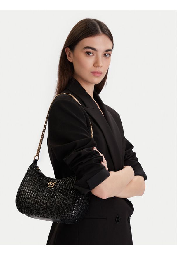 Pinko - PINKO Torebka Half Moon Mini AI 25-26 PLTT 105916 A2WC Czarny. Kolor: czarny